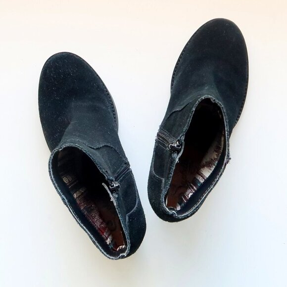 Seychelles Black Suede Leather Round Toe Block Heel Ankle Boots / Booties 7.5 - Picture 15 of 16